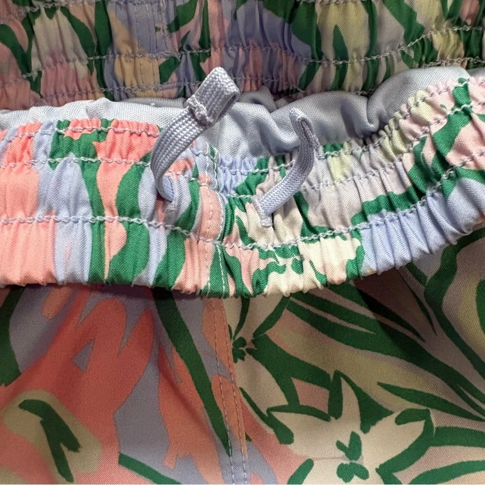 adidas Tropical Floral Athletic Shorts - Mint Green & Pastel Pink - Picture 4 of 5